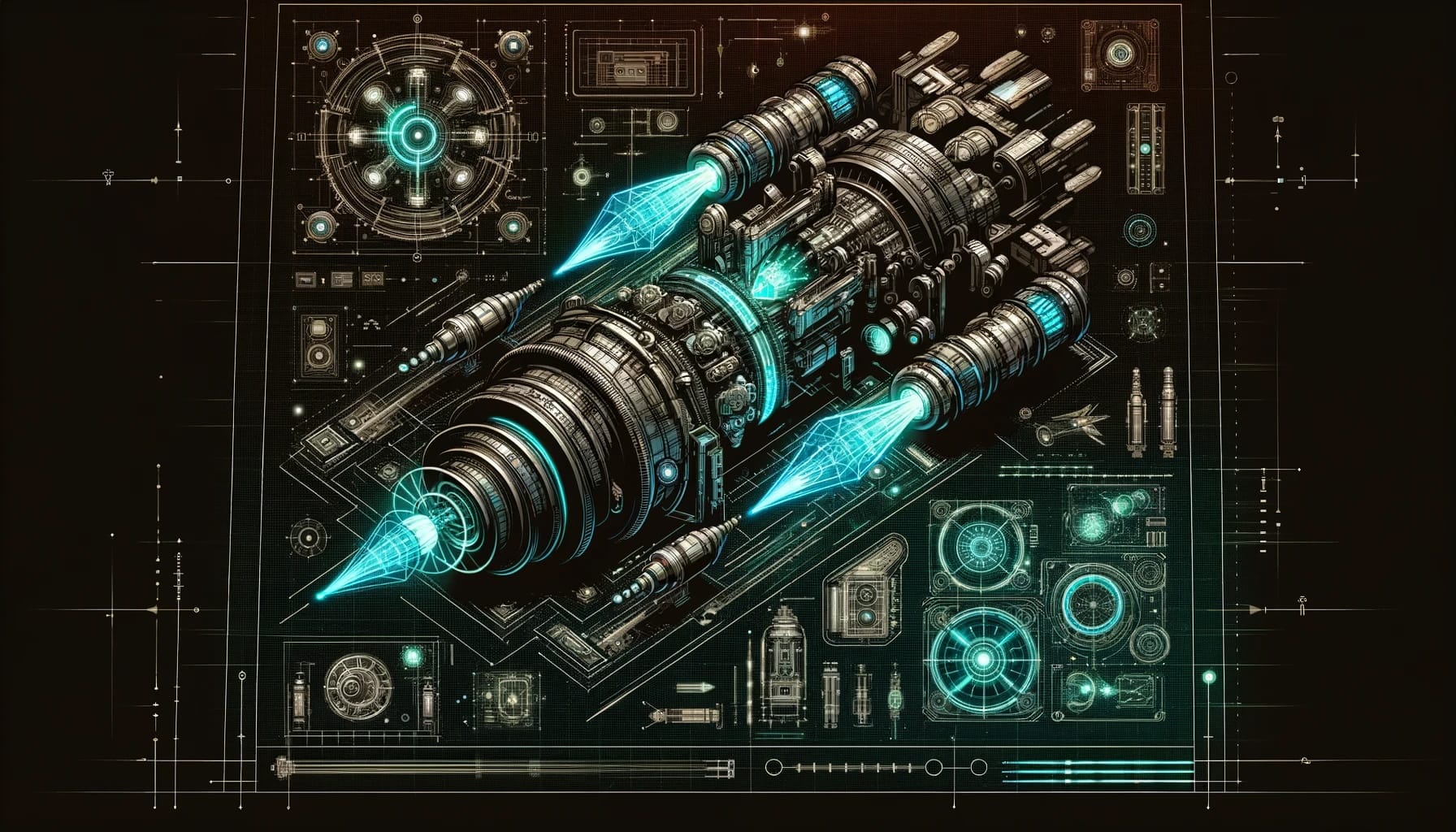Futuristic engine schematic.